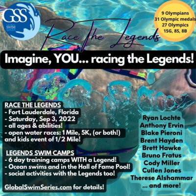 Global Swim Series (GSS) anuncia o evento “RACE THE LEGENDS” em Fort Lauderdale USA